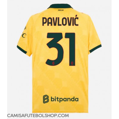 Camisa de time de futebol AC Milan Strahinja Pavlovic #31 Replicas 3º Equipamento 2025-26 Manga Curta Camisa de time de futebol AC Milan Strahinja Pavlovic #31 Replicas 3º Equipamento 2025-26 Manga Curta